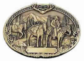 Pack horses buckle in brass